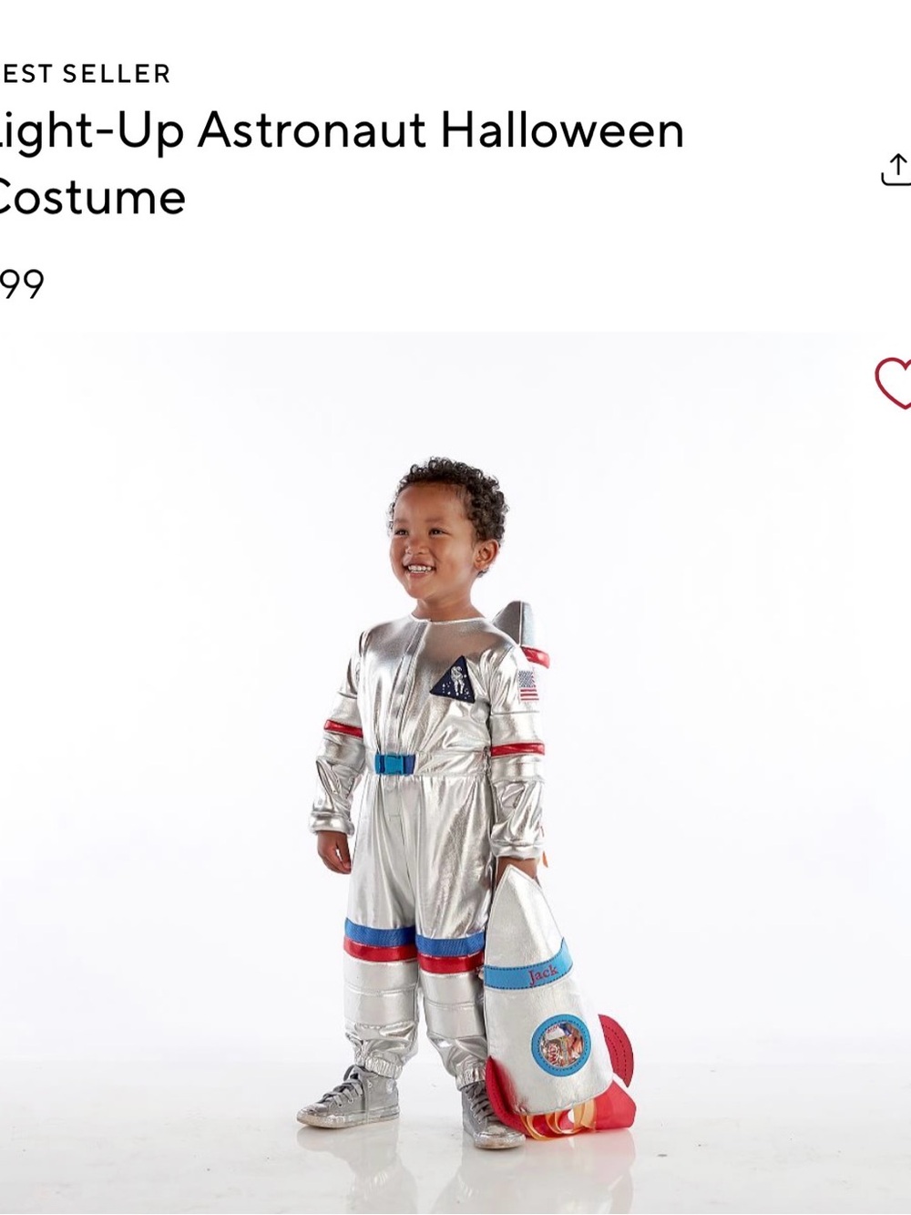 Light-Up Astronaut Halloween Costume - Picture 4 of 13